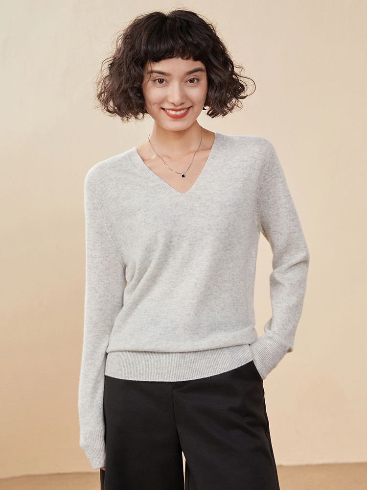 Cashmere V Neck Pullover Sweat - Resin Vat ulasan dan harga