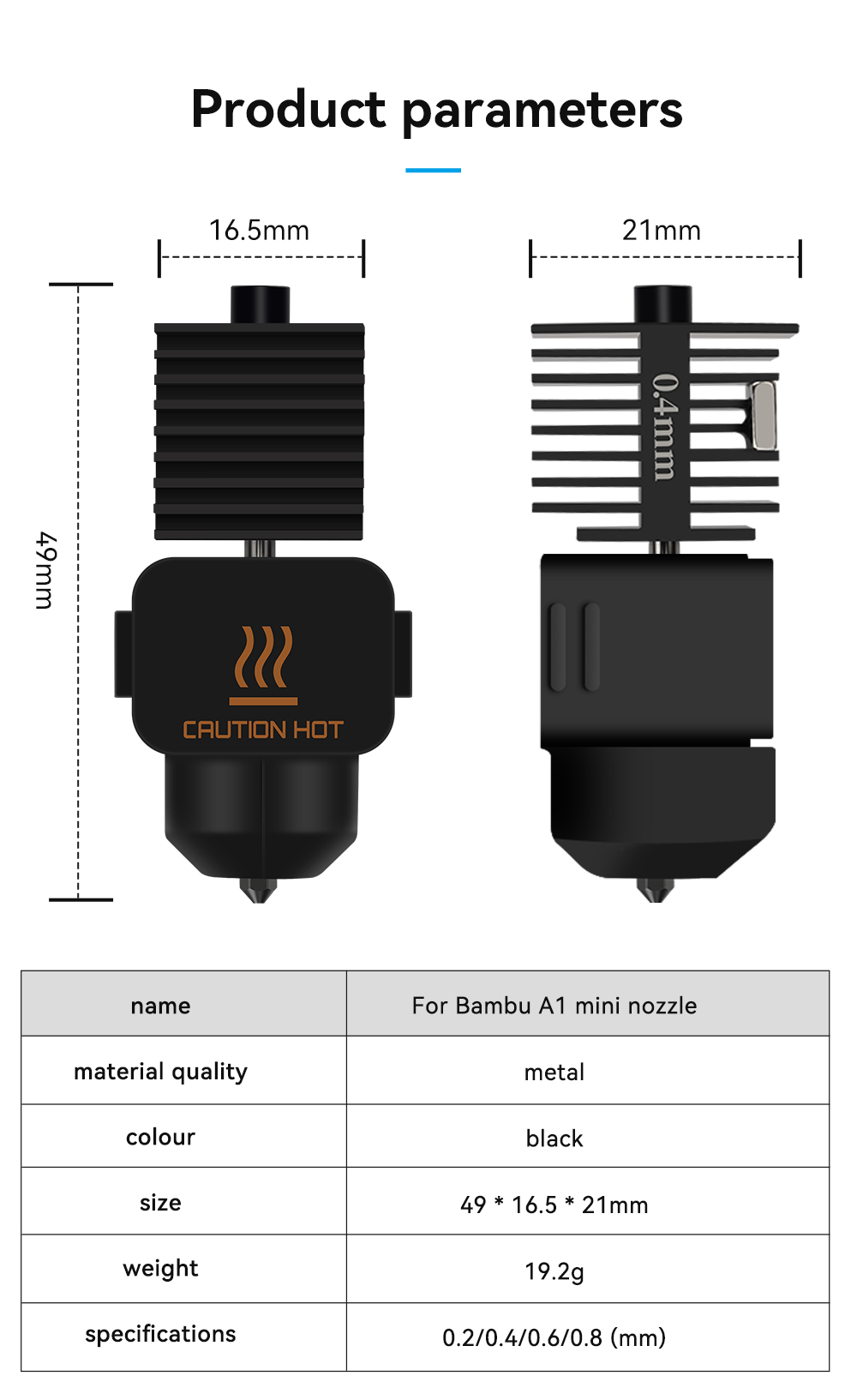 Hotend for Bambu Lab A1 Mini A - Hotend Assembly ulasan dan harga