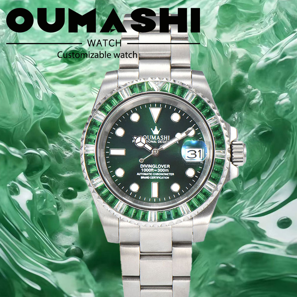 40mm Luxury Diving Men's Watch - Glass Bed ulasan dan harga