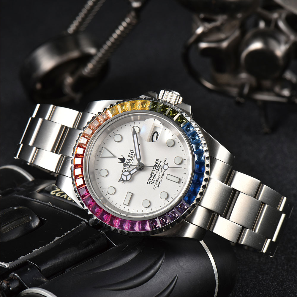 40mm Luxury Diving Men's Watch - Glass Bed ulasan dan harga