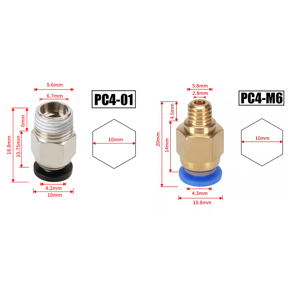 10pcs/lot PC4-M10 Pneumatic Co - Bowden Tube ulasan dan harga