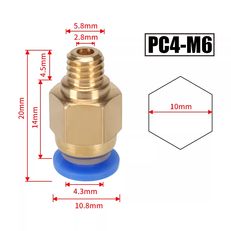 10pcs/lot PC4-M10 Pneumatic Co - Bowden Tube ulasan dan harga