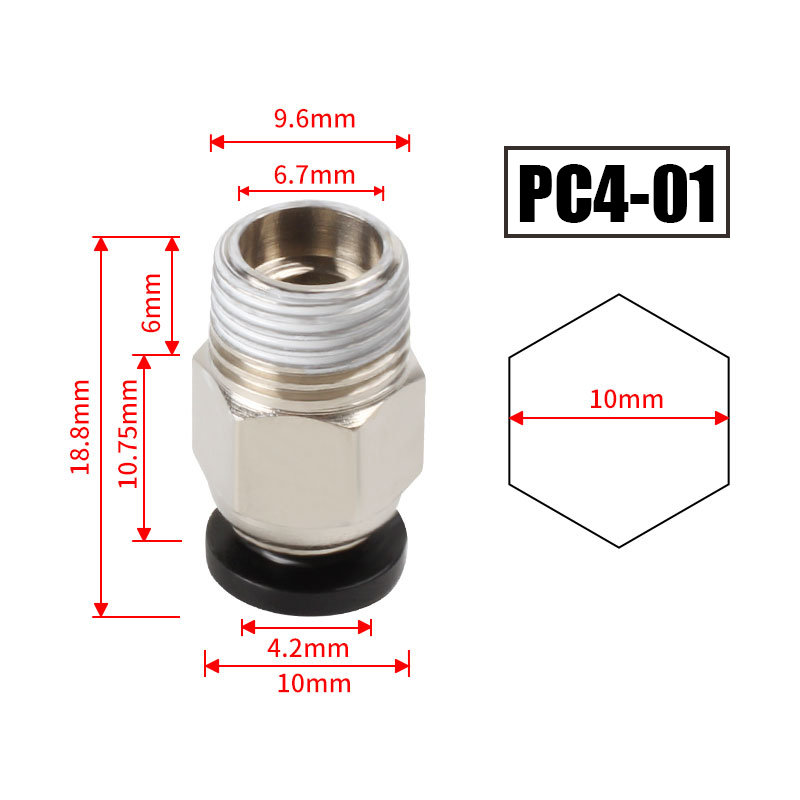 10pcs/lot PC4-M10 Pneumatic Co - Bowden Tube ulasan dan harga