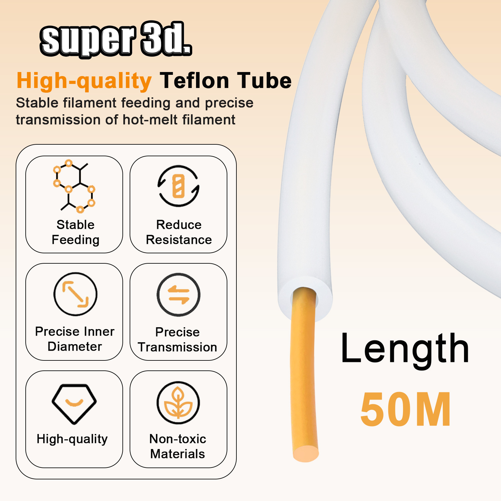 1/2/50M Bambu Lab PTFE Tube ID - Bowden Tube ulasan dan harga