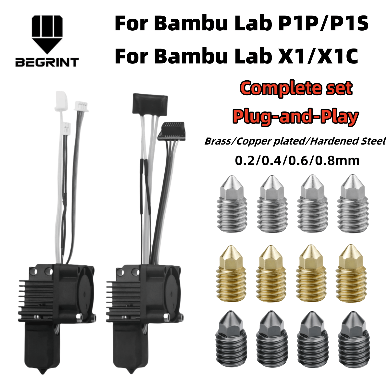 For Bambu Lab X1C P1P P1S Comp - Hotend 0.4Mm ulasan dan harga
