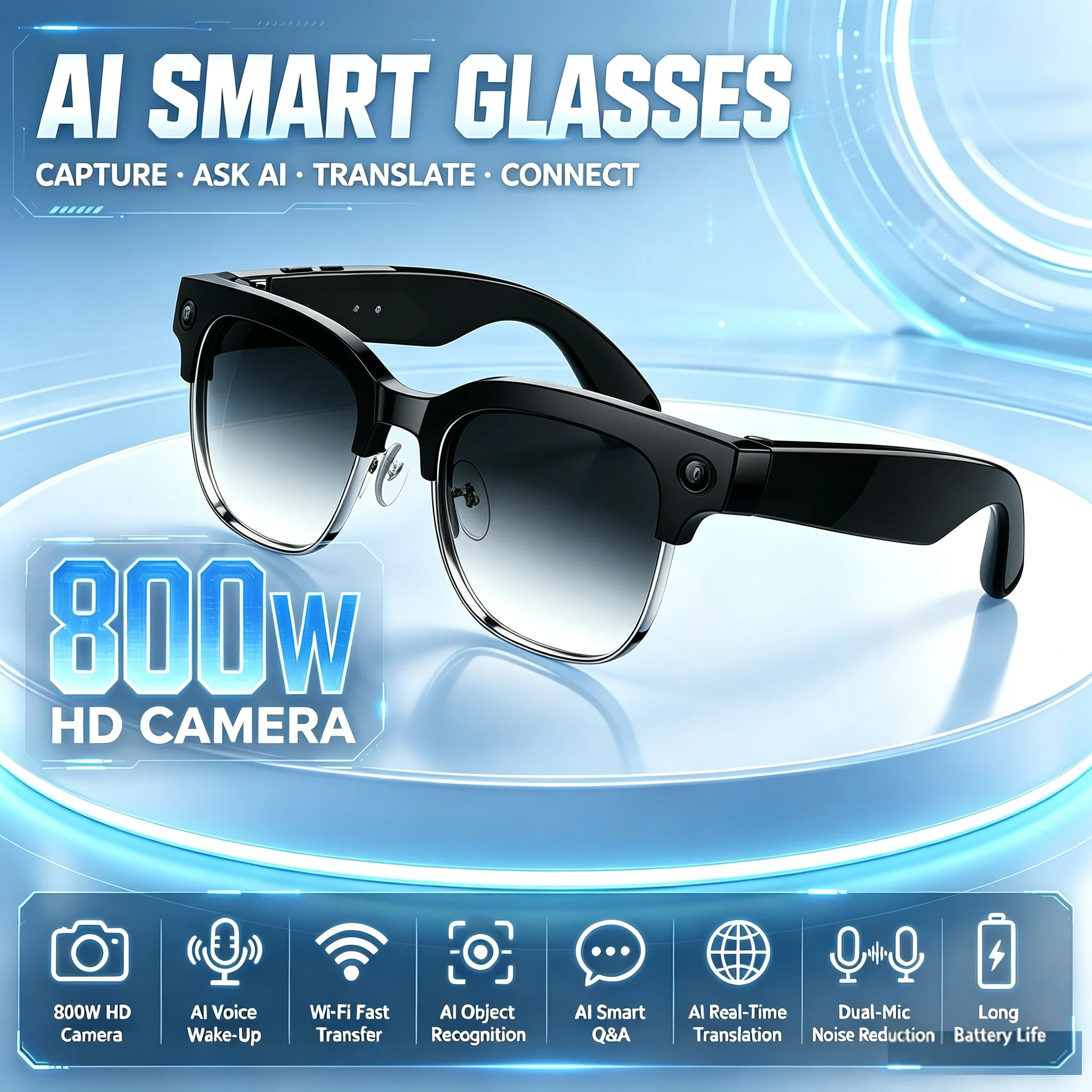 AI Smart Glasses with Voice Wa - Bltouch ulasan dan harga