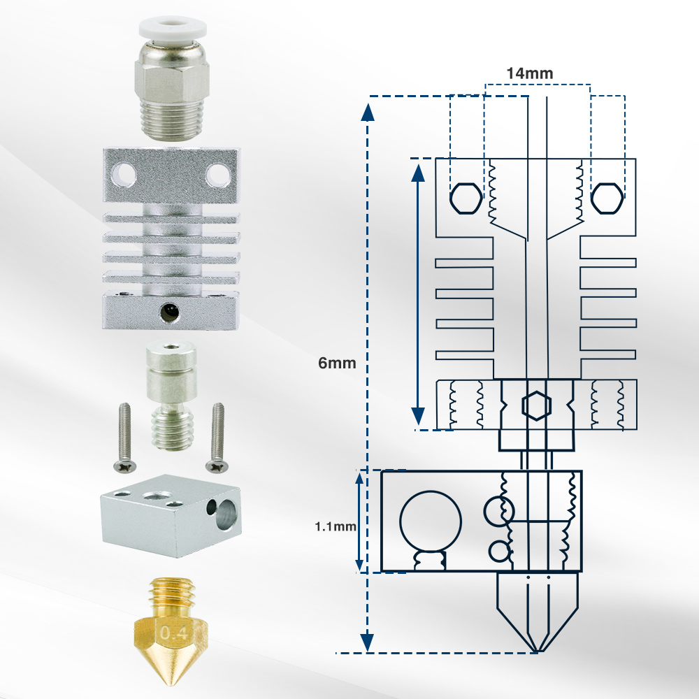 For Creality Ender 3 CR-10 CR- - Hotend 0.4Mm ulasan dan harga