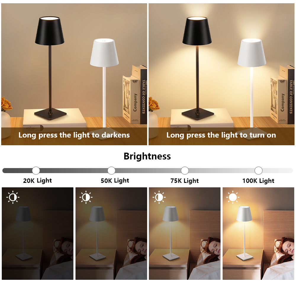 LED Rechargeable Desk Light Wi - Glass Bed ulasan dan harga